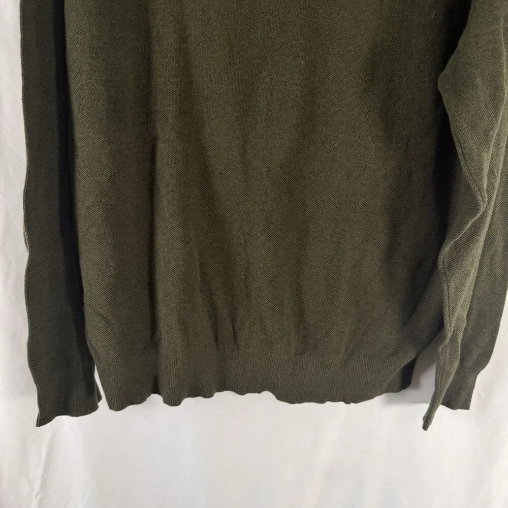 J Crew Shirt Men's Large Dark Green Long Sleeve Crewneck Pullover